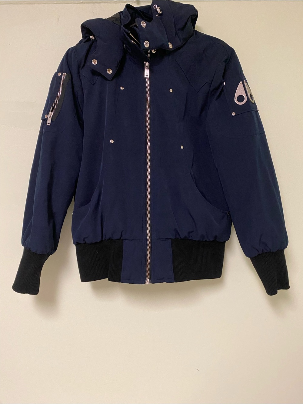 Moose Knuckles Kids Navy Hooded Puffer Jacket